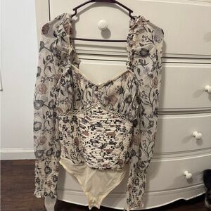 Floral Long Sleeve Women's Top